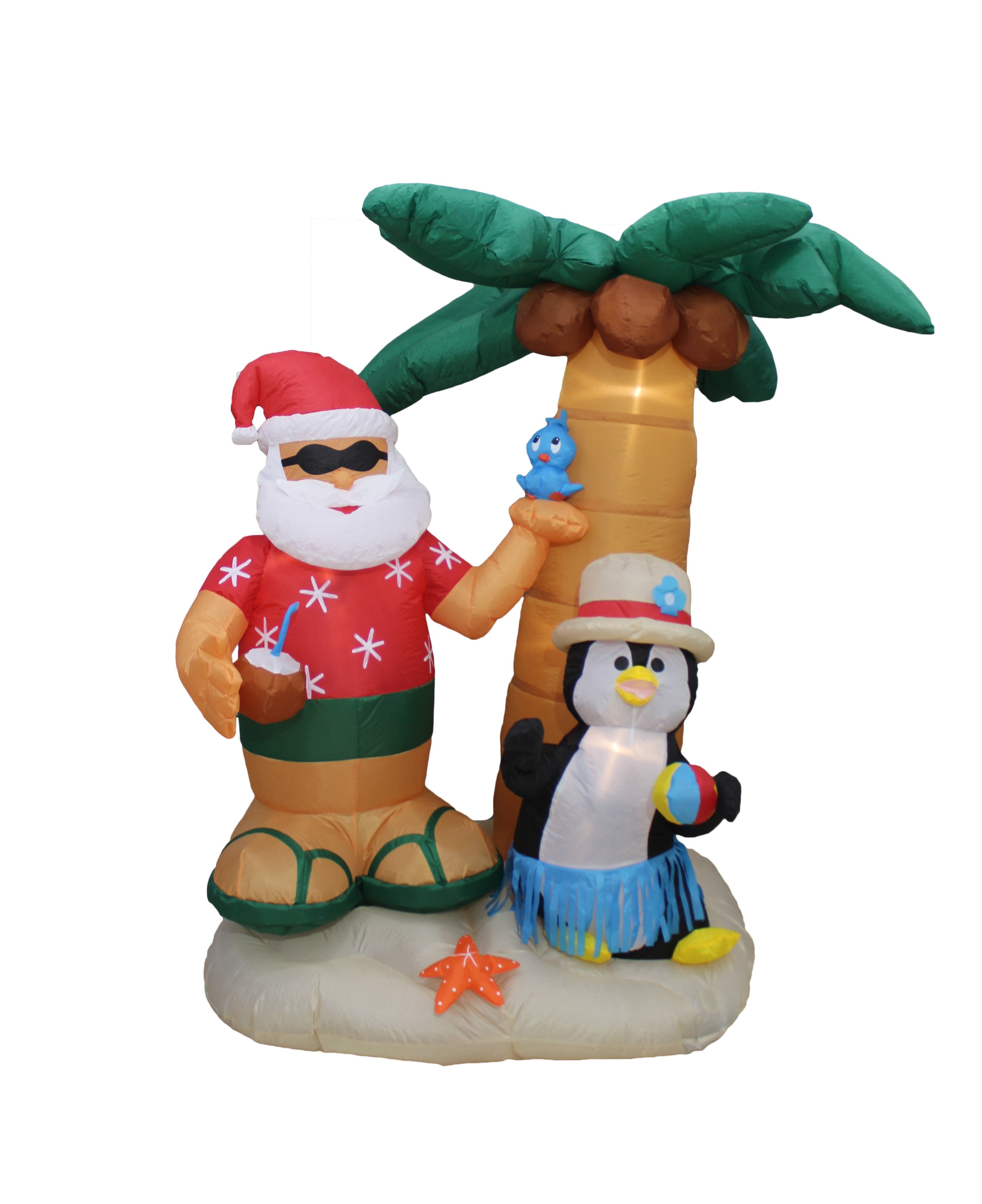 8ft Christmas Inflatable Lighthouse, Blow Up with Santa deals and Penguin